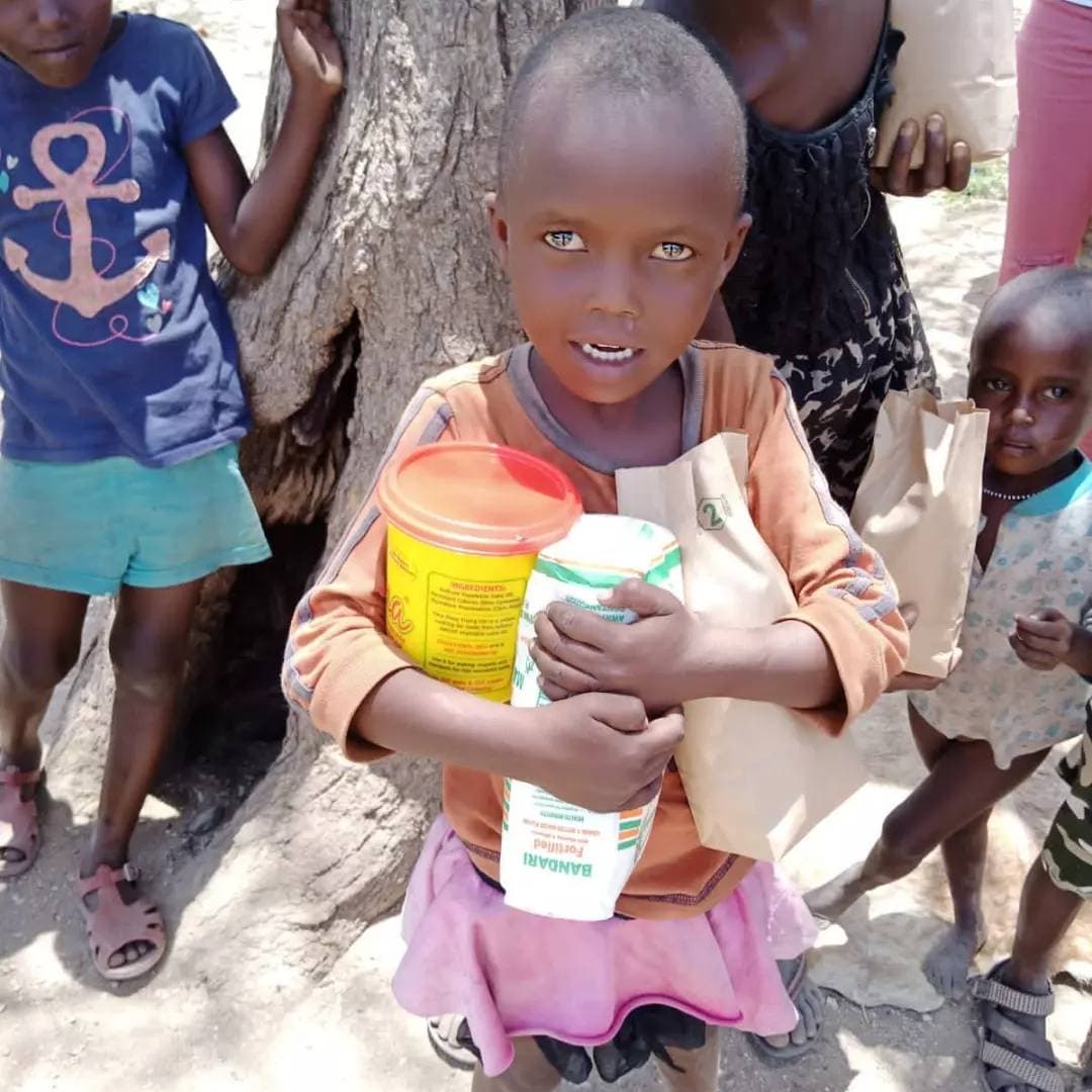 Samburu child with food