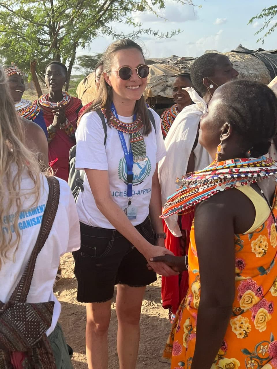 Volunteer dancing with Maasai
