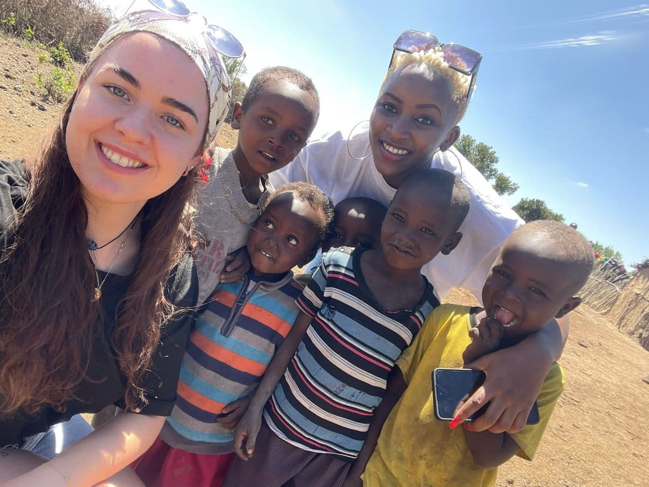 Volunteer with children