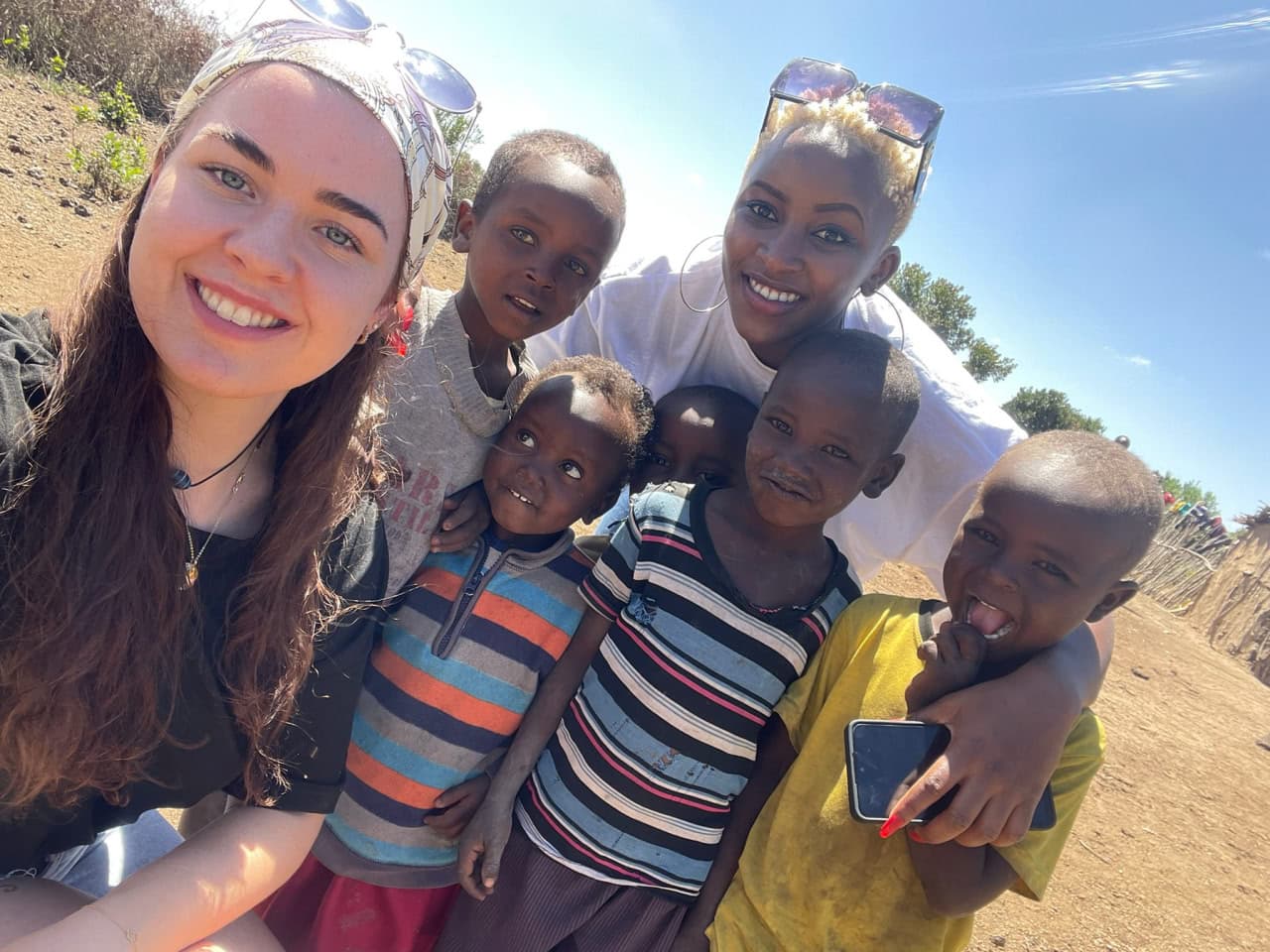 Volunteer with children