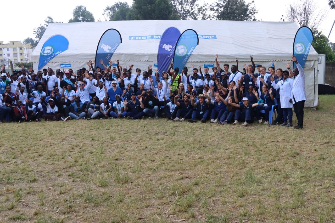Doctors and volunteers after medical camp